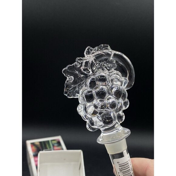Mikasa Wine Bottle Stopper Austrian Lead Crystal Fruit Collection Grapes Leaves - Picture 6 of 10